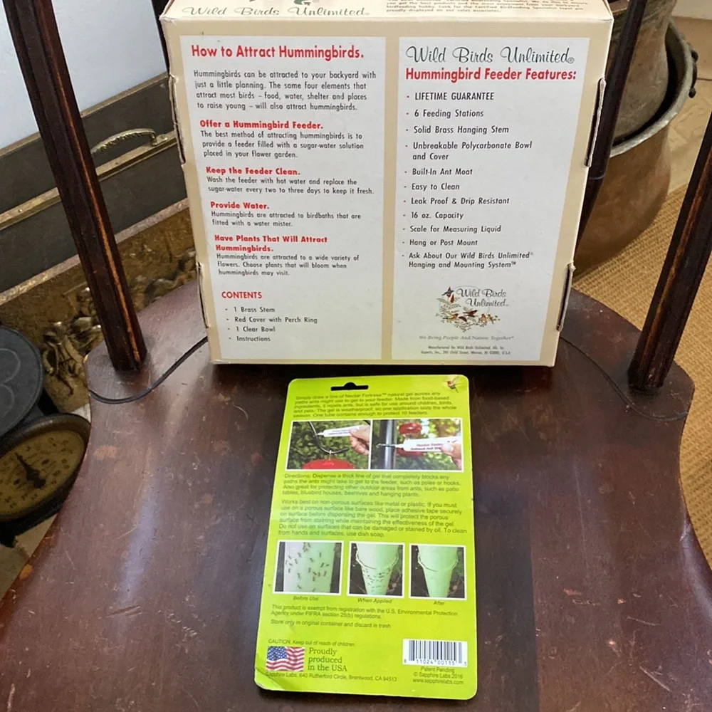 Lot Of Hummingbird Feeder And Nectar Fortress Ant Repellent NWT